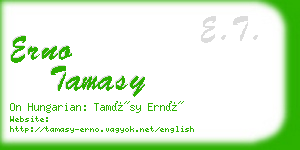 erno tamasy business card